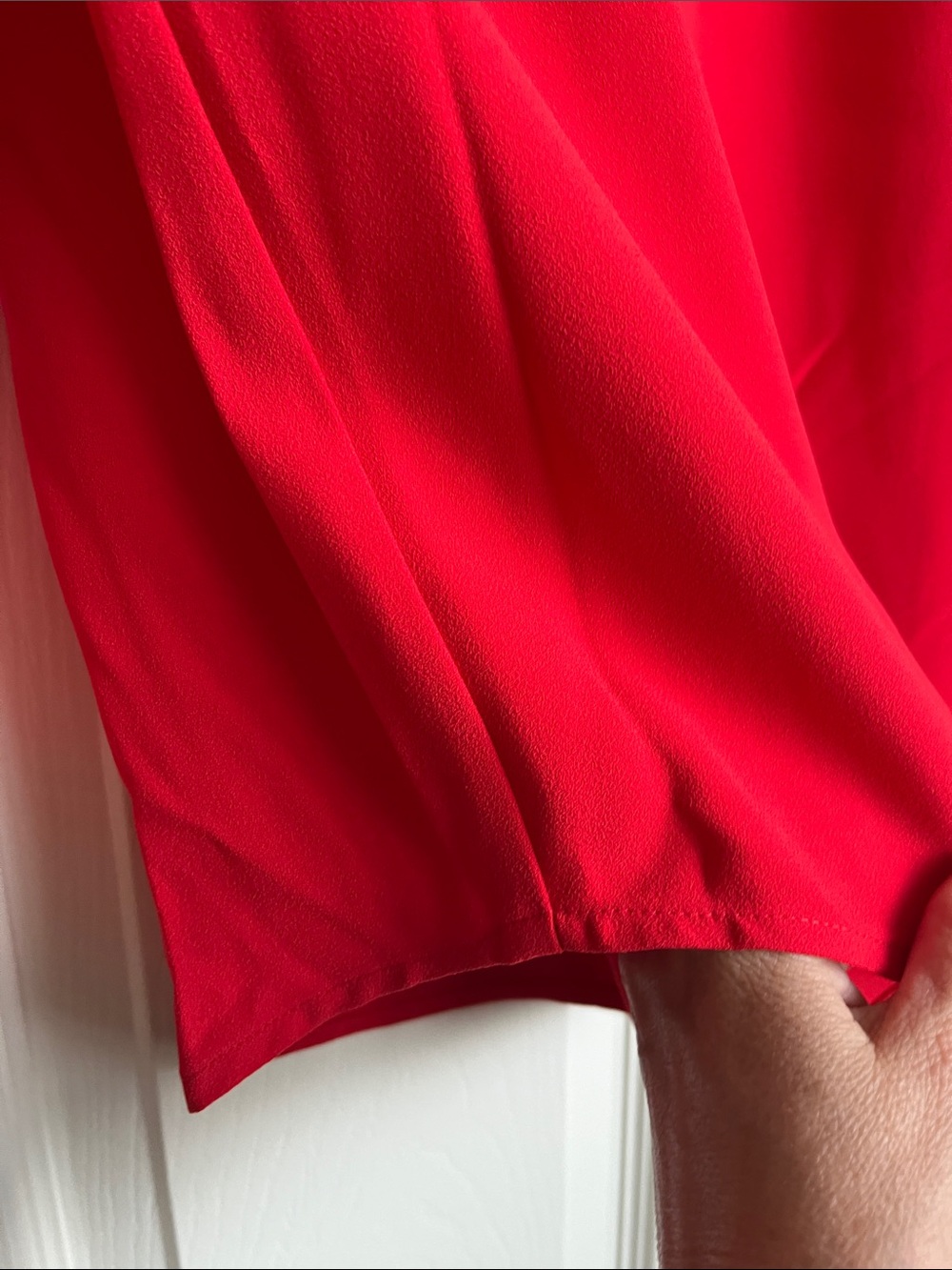 NWT J. Crew Red Ruffle-Neck Blouse - Picture 3 of 11